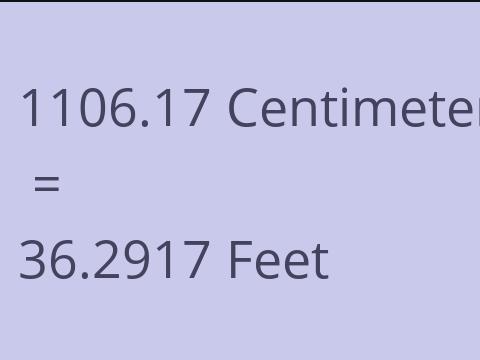 1106.17 CM TO FEET