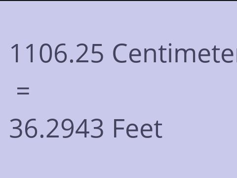 1106.25 CM TO FEET