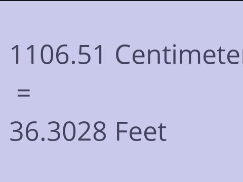 1106.51 CM TO FEET