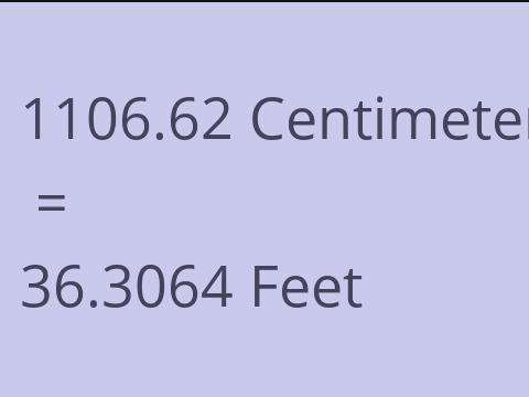 1106.62 CM TO FEET