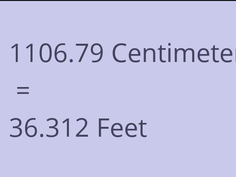 1106.79 CM TO FEET