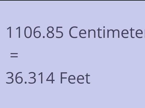 1106.85 CM TO FEET