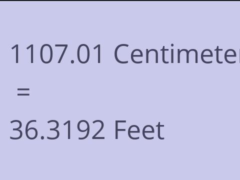 1107.01 CM TO FEET