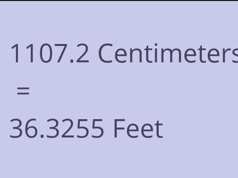 1107.2 CM TO FEET