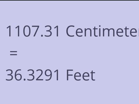 1107.31 CM TO FEET