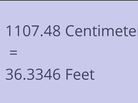 1107.48 CM TO FEET