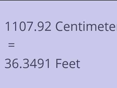 1107.92 CM TO FEET