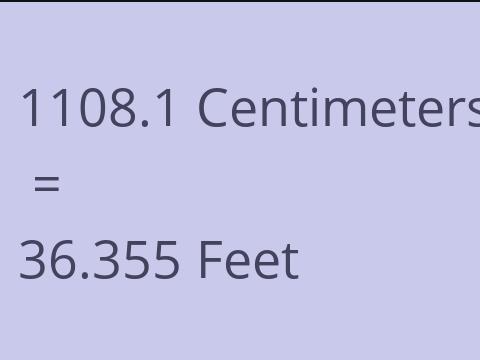 1108.1 CM TO FEET