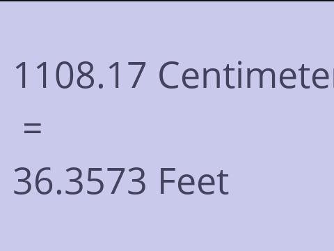 1108.17 CM TO FEET