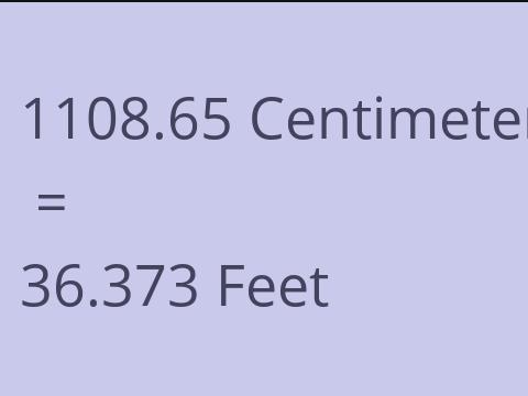 1108.65 CM TO FEET