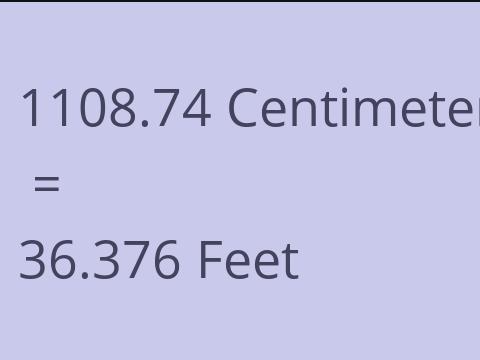 1108.74 CM TO FEET