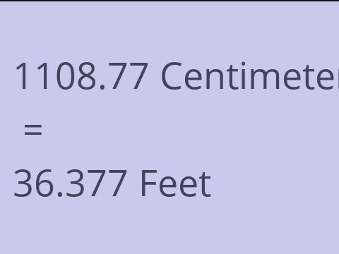 1108.77 CM TO FEET