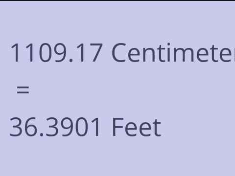 1109.17 CM TO FEET