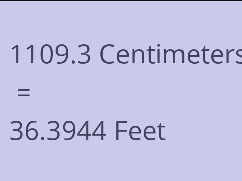 1109.3 CM TO FEET