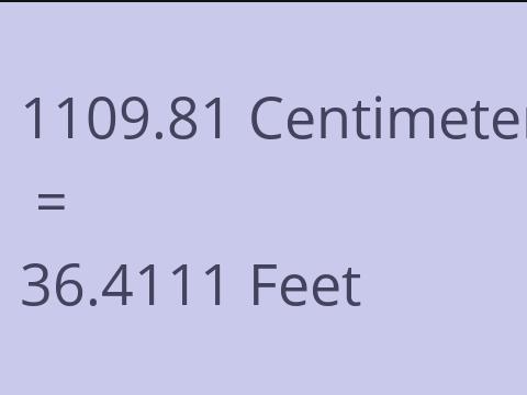 1109.81 CM TO FEET