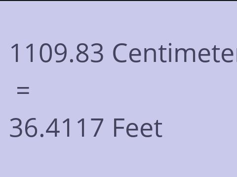 1109.83 CM TO FEET