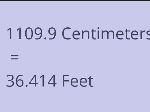 1109.9 CM TO FEET