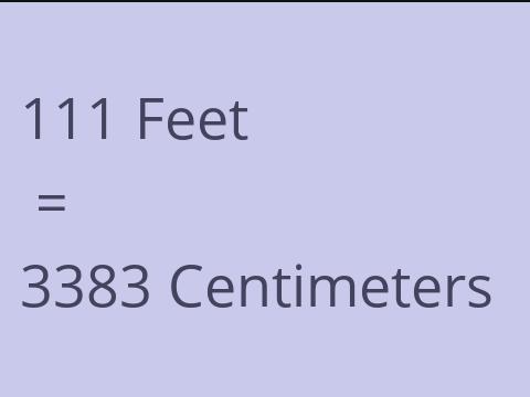 111 FEET TO CM