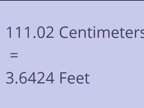 111.02 CM TO FEET