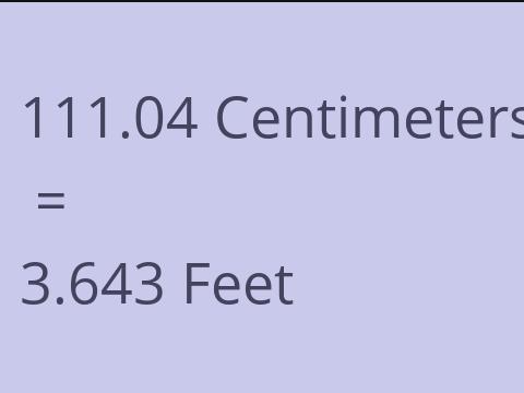 111.04 CM TO FEET