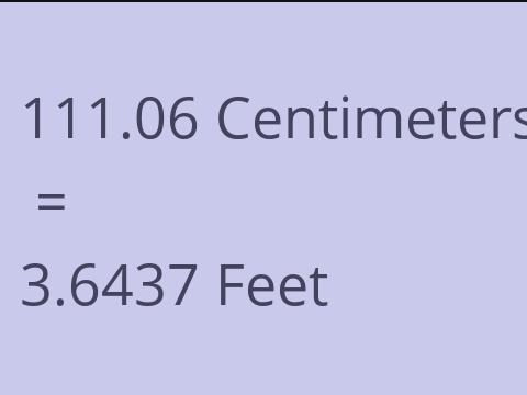 111.06 CM TO FEET