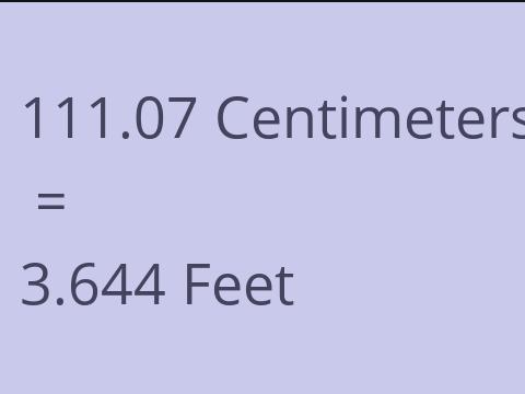 111.07 CM TO FEET