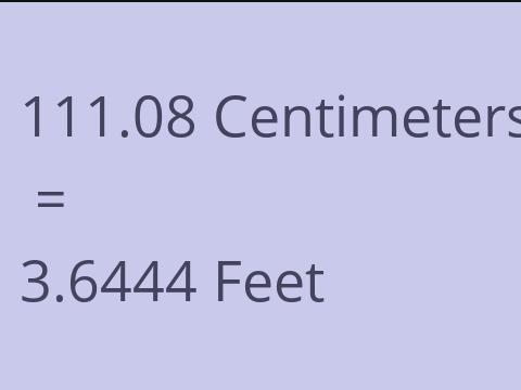 111.08 CM TO FEET