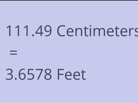 111.49 CM TO FEET