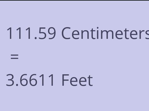 111.59 CM TO FEET