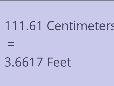 111.61 CM TO FEET