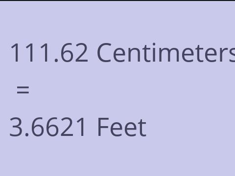 111.62 CM TO FEET