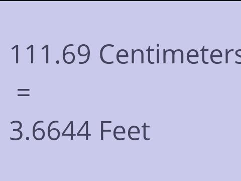 111.69 CM TO FEET