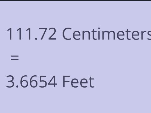 111.72 CM TO FEET