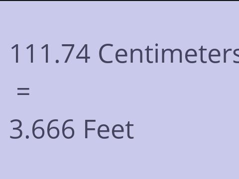 111.74 CM TO FEET