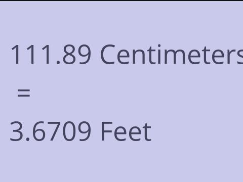 111.89 CM TO FEET