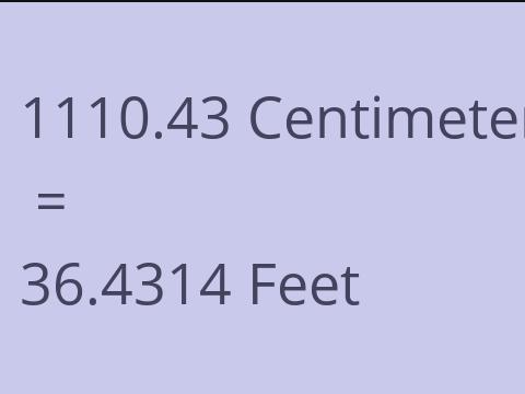 1110.43 CM TO FEET