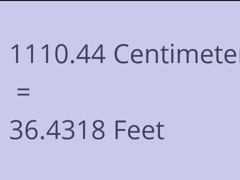 1110.44 CM TO FEET