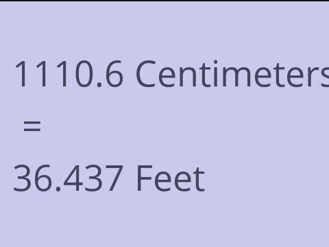 1110.6 CM TO FEET