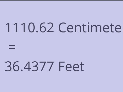 1110.62 CM TO FEET