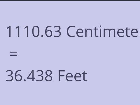 1110.63 CM TO FEET