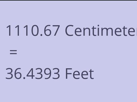 1110.67 CM TO FEET