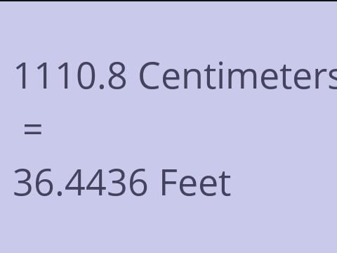 1110.8 CM TO FEET