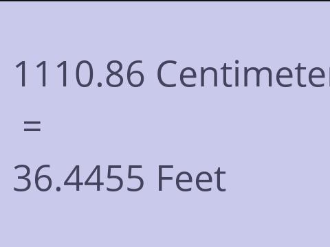 1110.86 CM TO FEET