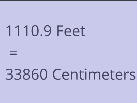 1110.9 FEET TO CM