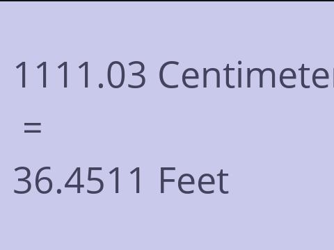 1111.03 CM TO FEET