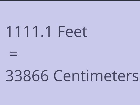 1111.1 FEET TO CM