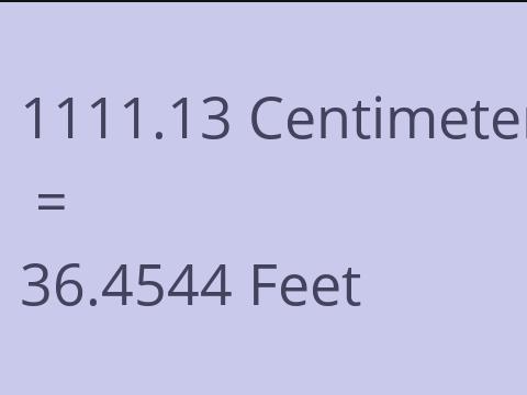 1111.13 CM TO FEET