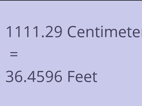 1111.29 CM TO FEET