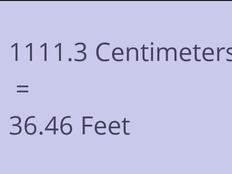 1111.3 CM TO FEET