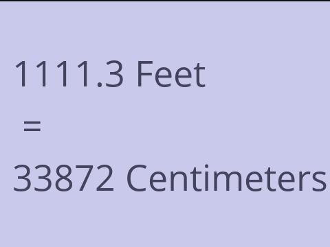 1111.3 FEET TO CM